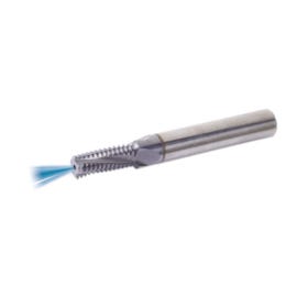 UNJ Helical Flute Internal Carbide Thread Mill with Axial Coolant - Helicool Series (Vardex)